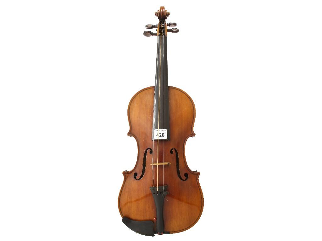 Appraisal: Early th century German violin labelled Anton Kessel Geigenmacher Breitenfeld