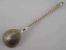 Appraisal: A Russian hallmarked silver spoon with niello decoration circa approx