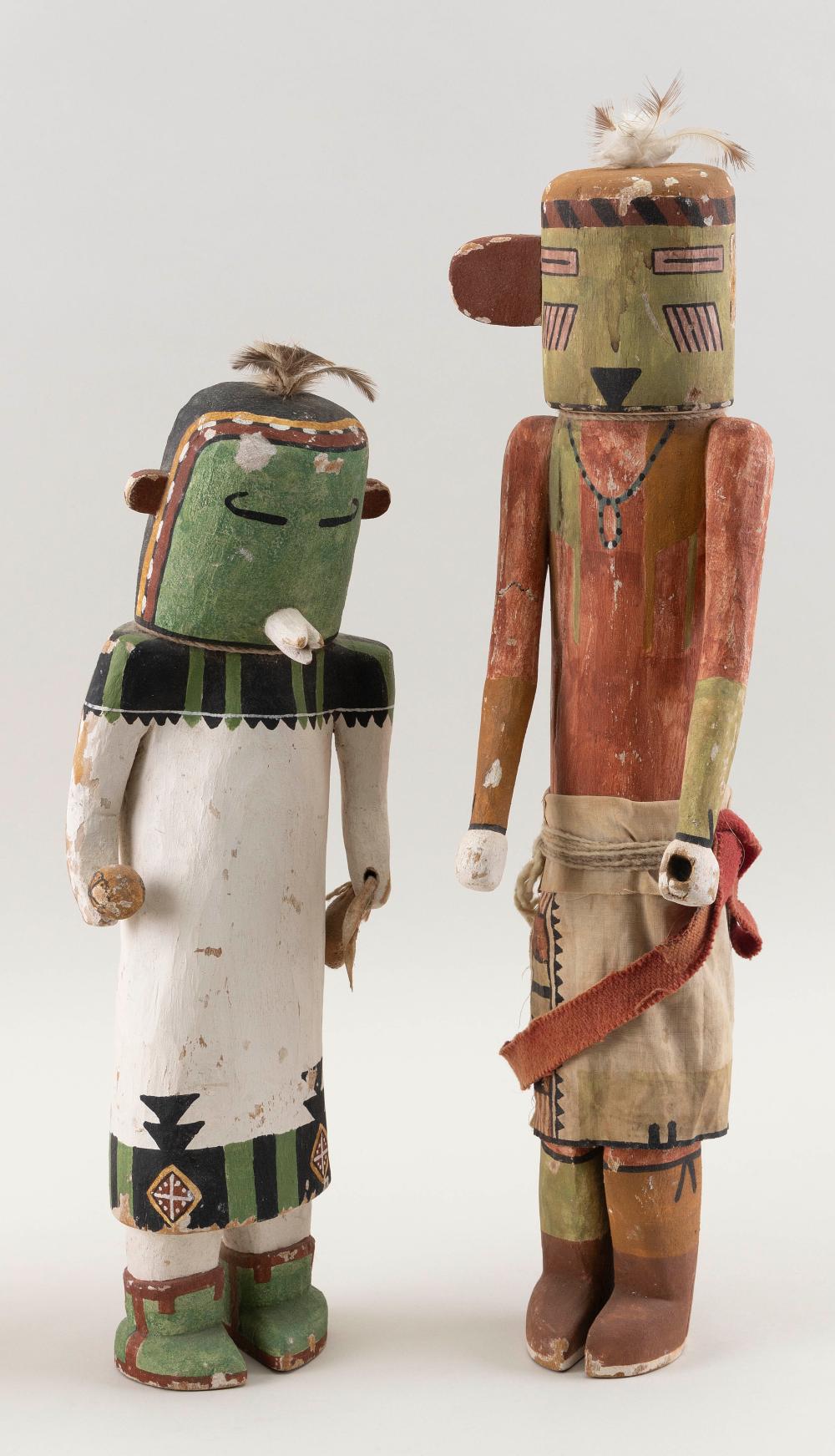 Appraisal: TWO HOPI KACHINA DOLLS MID- TH CENTURYTWO HOPI KACHINA DOLLS