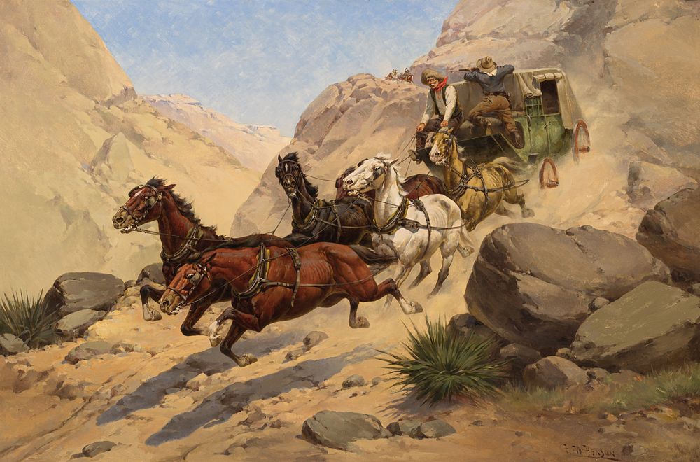 Appraisal: Herman W Hansen Attack on the Stagecoach Herman W Hansen