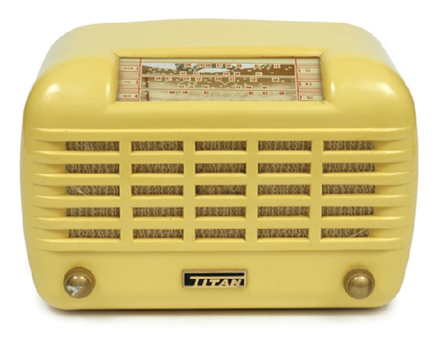 Appraisal: Titan circa yellow case with gold knobs cm high cm