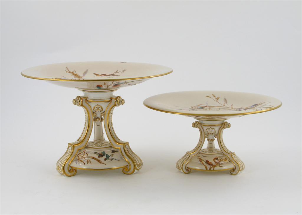 Appraisal: Two Royal Worcester tazzae