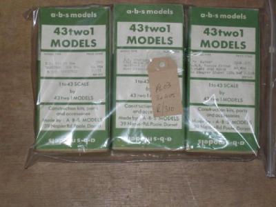 Appraisal: Three A B S cast white metal kits boxed unmade