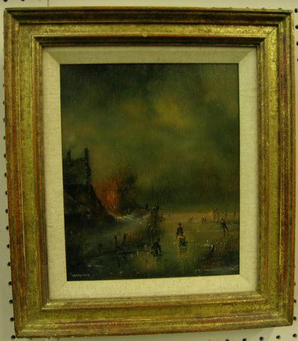 Appraisal: Vintage Decorator Oil Painting by Mooyman x Oil on Board