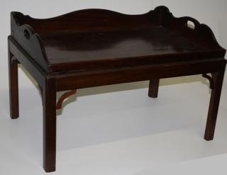 Appraisal: Thc Chippendale Mahogany Tray And Stand th century Chippendale mahogany