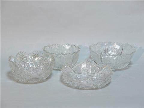 Appraisal: TWO CUT AND TWO PRESSED GLASS BOWLS Including one cut