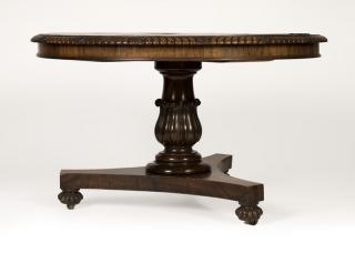 Appraisal: An American rosewood pedestal table Mid- th century the circular