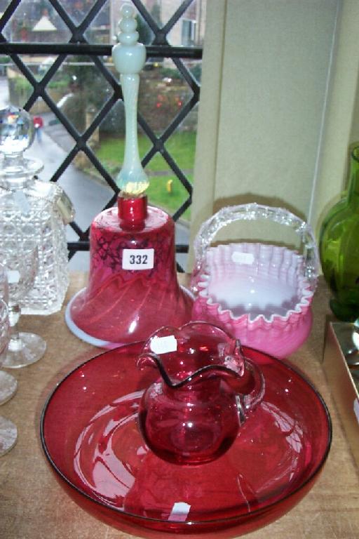 Appraisal: A collection of th century glassware including a Victorian cranberry