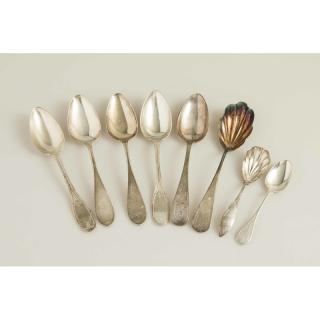 Appraisal: Assorted Silver Spoons Lot of eight assorted silver spoons comprising