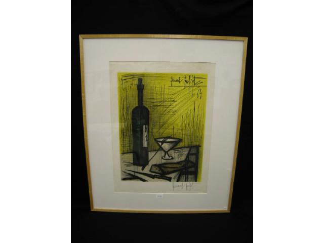 Appraisal: Bernard Buffet Lithograph in color pencil signed image area x