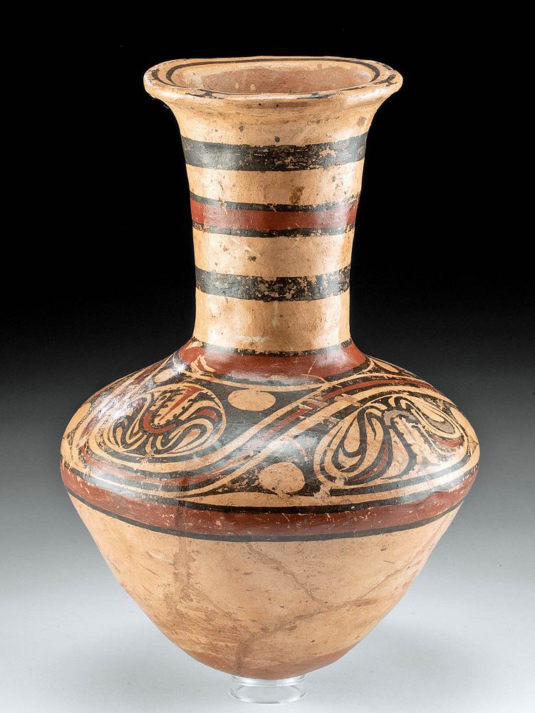 Appraisal: Large Cocle Long Neck Pottery Jar Originally Listed At Pre-Columbian