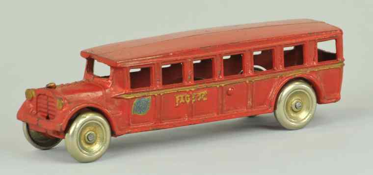 Appraisal: ARCADE ''FAGEOL'' BUS Cast iron and painted in red w