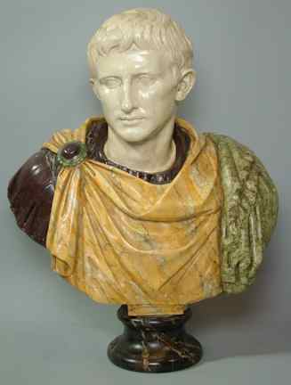 Appraisal: MARBLEIZED RESIN BUST OF A ROMAN EMPEROR h in Provenance