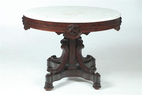 Appraisal: VICTORIAN MARBLE TOP STAND Possibly Thomas Brooks New York White