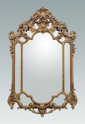 Appraisal: Italian Baroque style mirror carved and gilt wood and applied