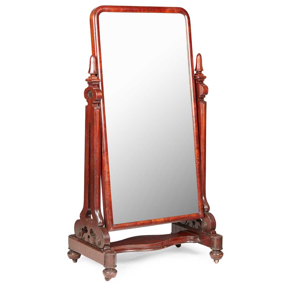 Appraisal: WILLIAM IV MAHOGANY DOUBLE-SIDED CHEVAL MIRROR EARLY TH CENTURY the