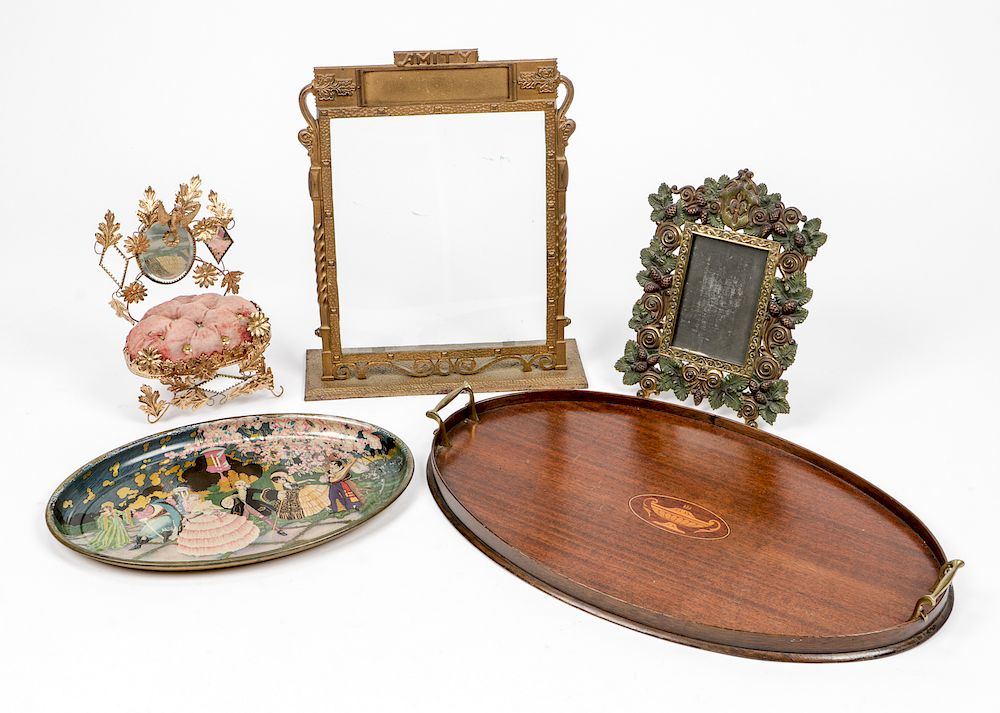 Appraisal: Tabletop Decorative Items Tabletop Decorative Items including trays frames and