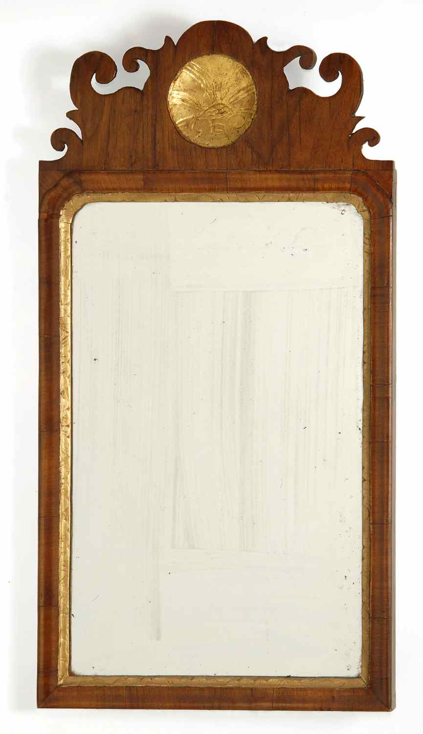 Appraisal: ANTIQUE AMERICAN QUEEN ANNE MIRROR Mid- th CenturyIn walnut with