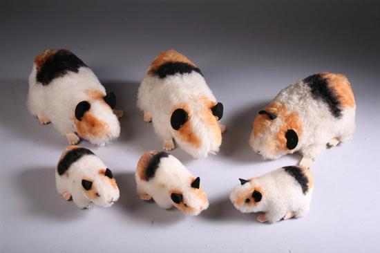 Appraisal: SIX STEIFF SWINNY GERBILS OR HAMSTERS Three large and three