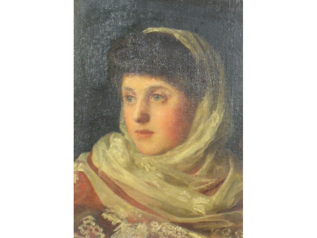 Appraisal: ATTRIBUTED TO HENRY TAMWORTH WELLS Portrait of a Girl quarter-length