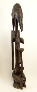 Appraisal: Large African Carved Wood Sculpture of a Seated Woman Interesting