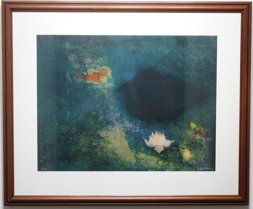 Appraisal: Lebadang Vietnamese - Waterlilies Lebadang Vietnamese - Waterlilies Colored Lithograph