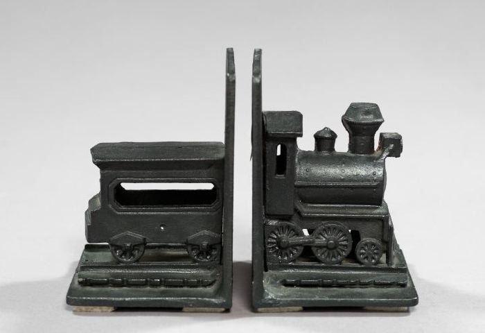 Appraisal: Pair of American Cast-Iron Bookends first quarter th century modeled