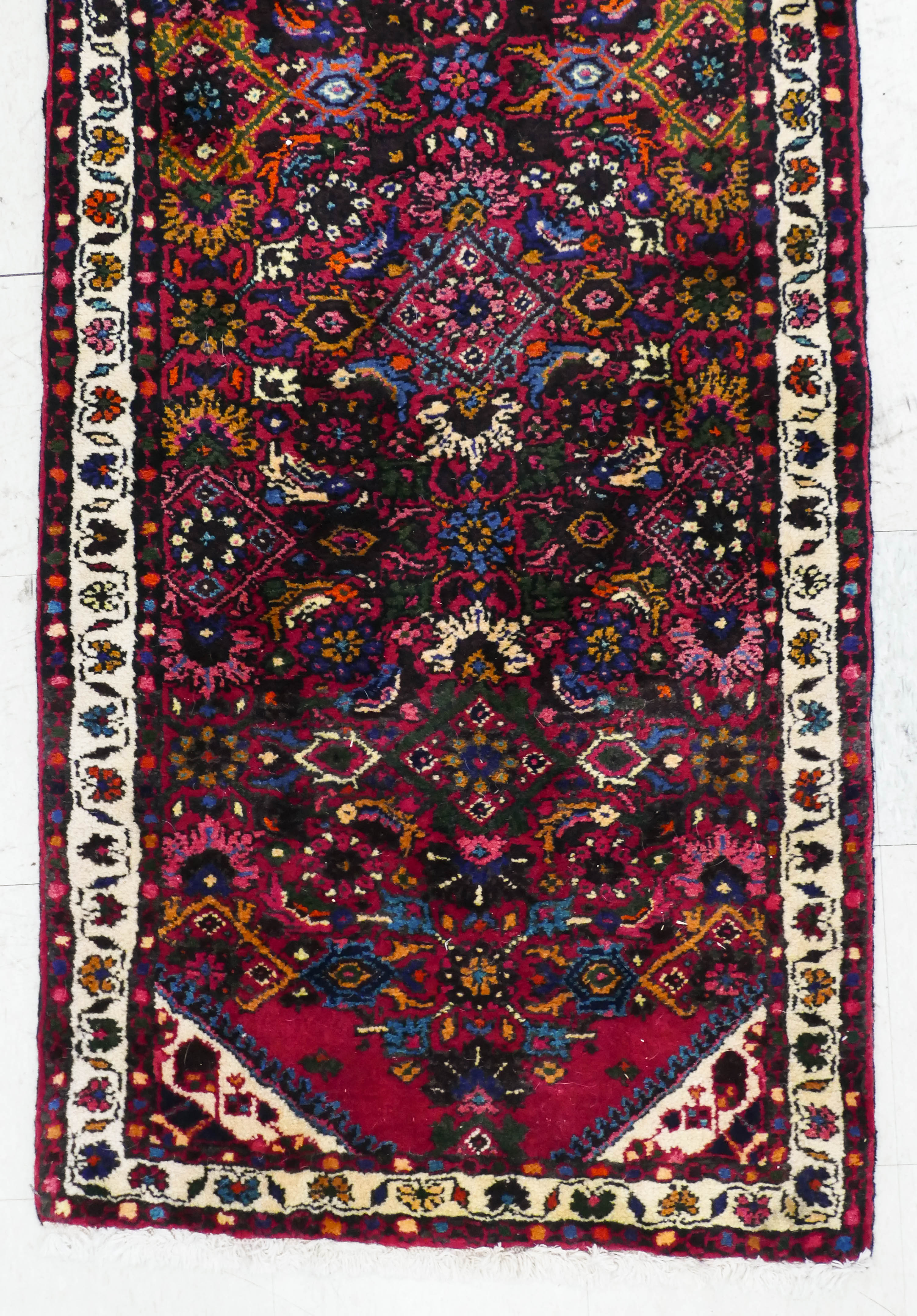 Appraisal: Persian Floral Multi-Colored Runner Rug- ' ''x ' ''