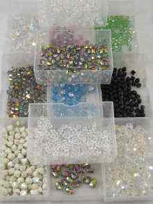 Appraisal: A large quantity boxes of drilled crystal beads in various