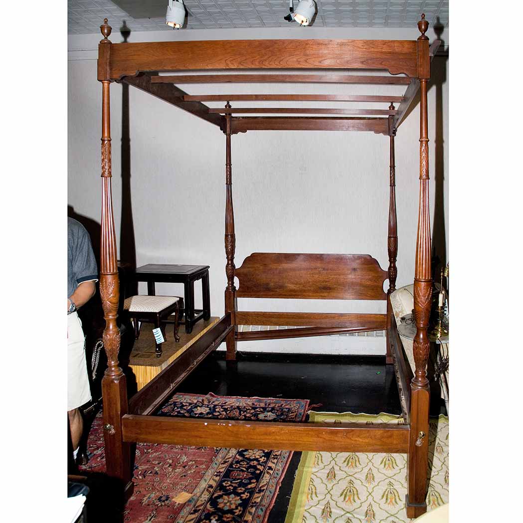 Appraisal: Classical Style Mahogany Canopy Bed Height feet inches width feet