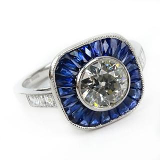 Appraisal: Approx Carat Old European Cut Diamond Carat Calibre Cut Sapphire