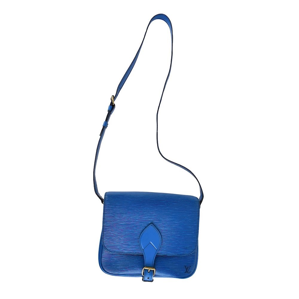 Appraisal: Louis Vuitton Blue Epi Leather Cartouchiere MM Bag Louis Vuitton