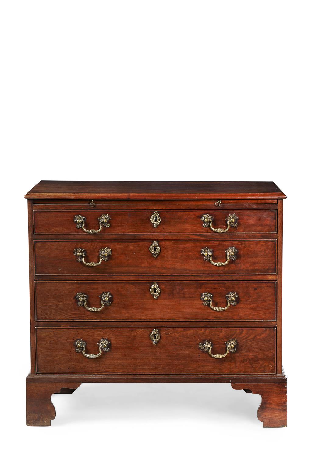 Appraisal: GEORGE III MAHOGANY CHEST OF DRAWERS TH CENTURY the rectangular