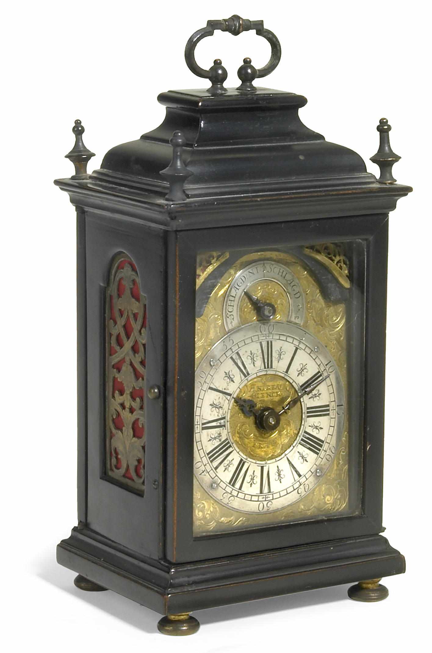 Appraisal: A Czech miniature ebonized bracket clock Andreas Glenck Prague second