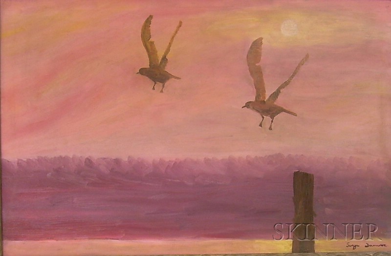 Appraisal: Attributed to George Browne American - Seagulls Taking Off Signed