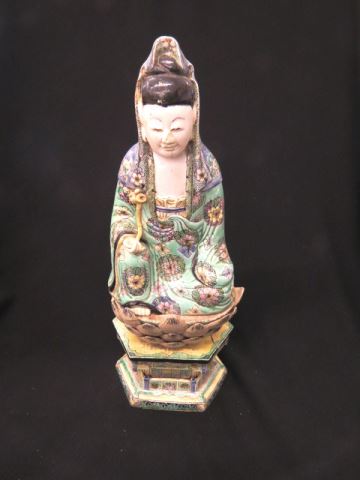 Appraisal: Chinese Porcelain Figurine of a Seated Buddha with lotus temple