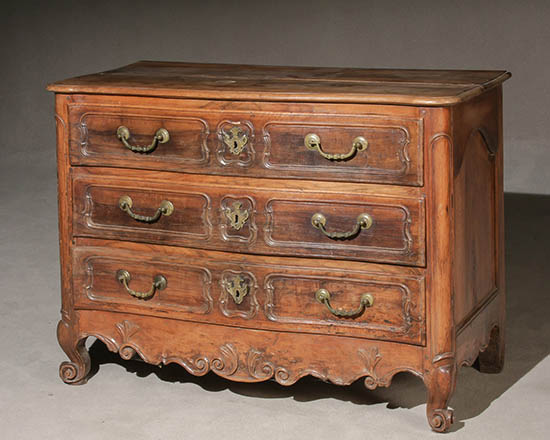 Appraisal: Lot Property of Various Owners Louis XV Walnut Serpentine Commode