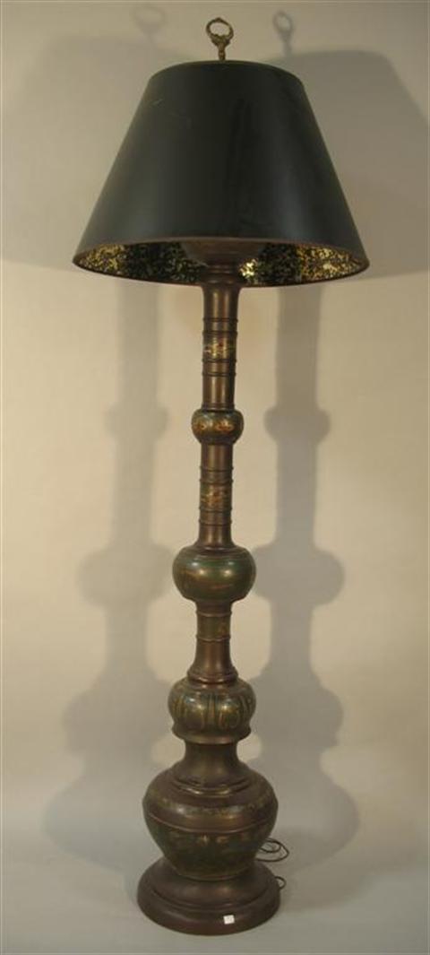 Appraisal: IMPRESSIVE CHINESE CHAMPLEVE ENAMEL FLOOR LAMP Circa fashioned with a