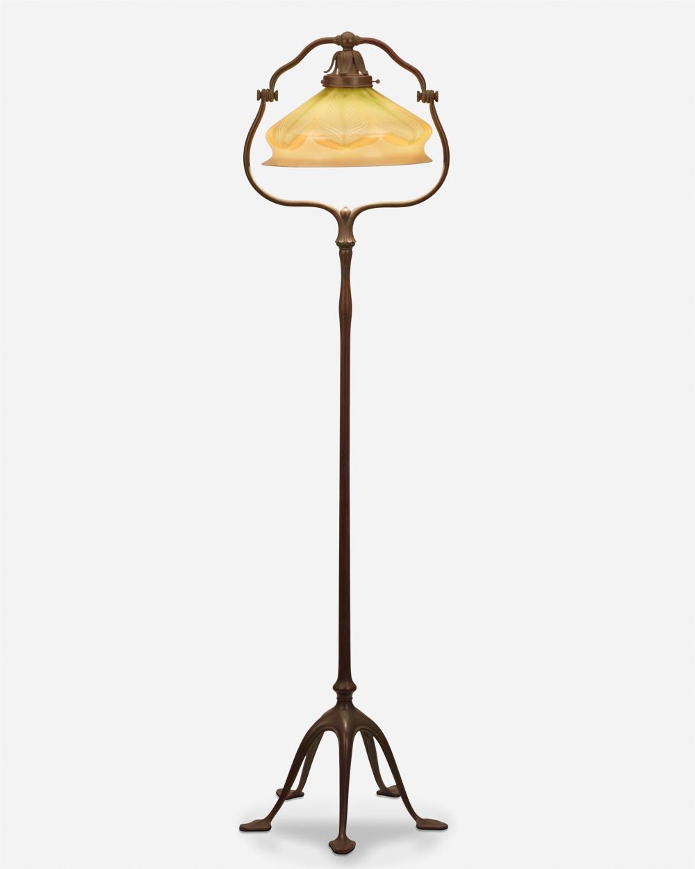 Appraisal: A Tiffany Studios harp floor lamp Circa - New York