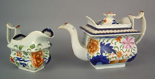 Appraisal: Gaudy Dutch double rose teapot th c h together with