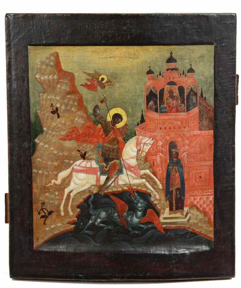 Appraisal: OOP RUSSIAN ICON - th c Russian Icon of St