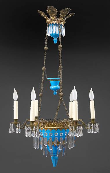 Appraisal: A Russian Neoclassical style gilt metal and glass chandelier late