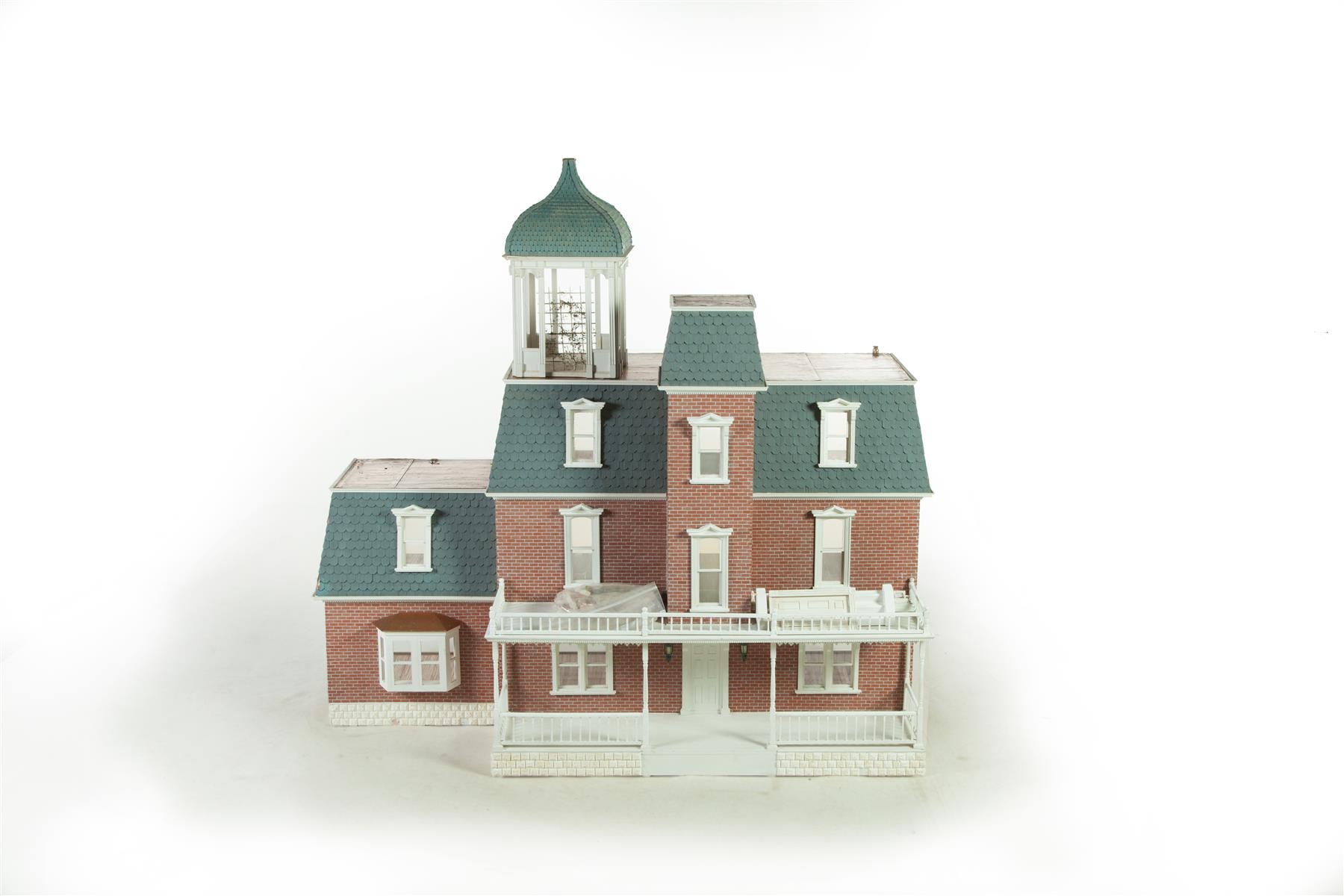 Appraisal: VICTORIAN SECOND EMPIRE-STYLE DOLLHOUSE AND GAZEBO American th century Dollhouse