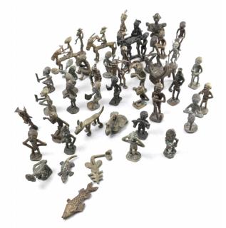 Appraisal: Group of Small African Bronze Figures Group of small African