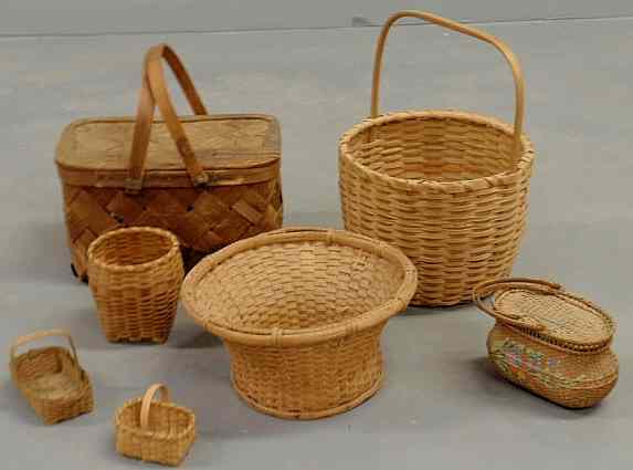 Appraisal: Group of seven baskets largest h