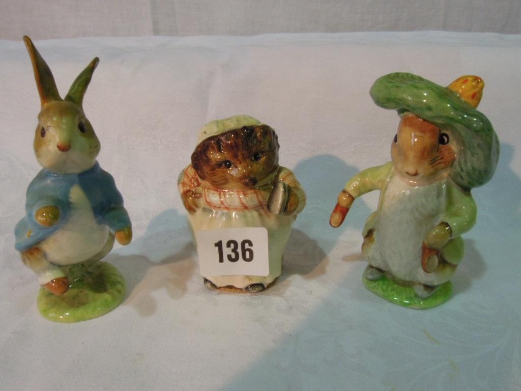 Appraisal: A collection of three Beswick Beatrix Potter figures - Peter