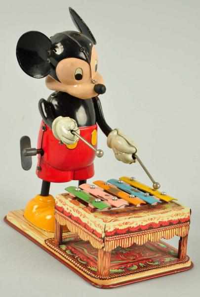 Appraisal: Tin Linemar Mickey Xylophone Wind-Up Toy Description Japanese Working Marked