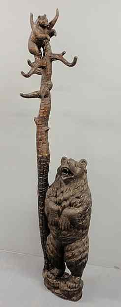 Appraisal: Black Forest carved standing bear tree late th c with