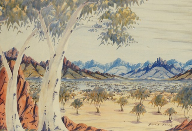 Appraisal: Maurice Namatjira - Macdonnell Ranges watercolour over pencil on paper