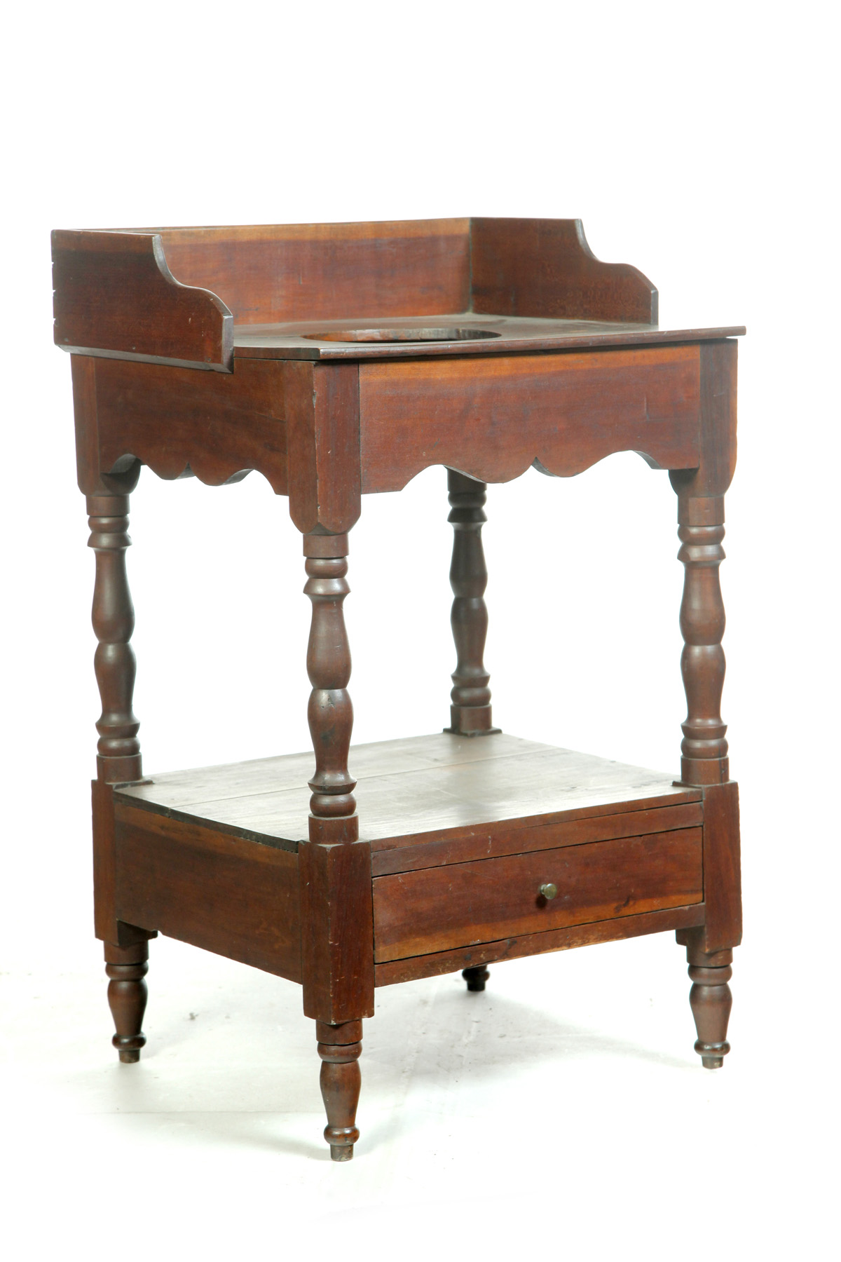 Appraisal: SHERATON WASHSTAND American st quarter- th century Cherry with walnut